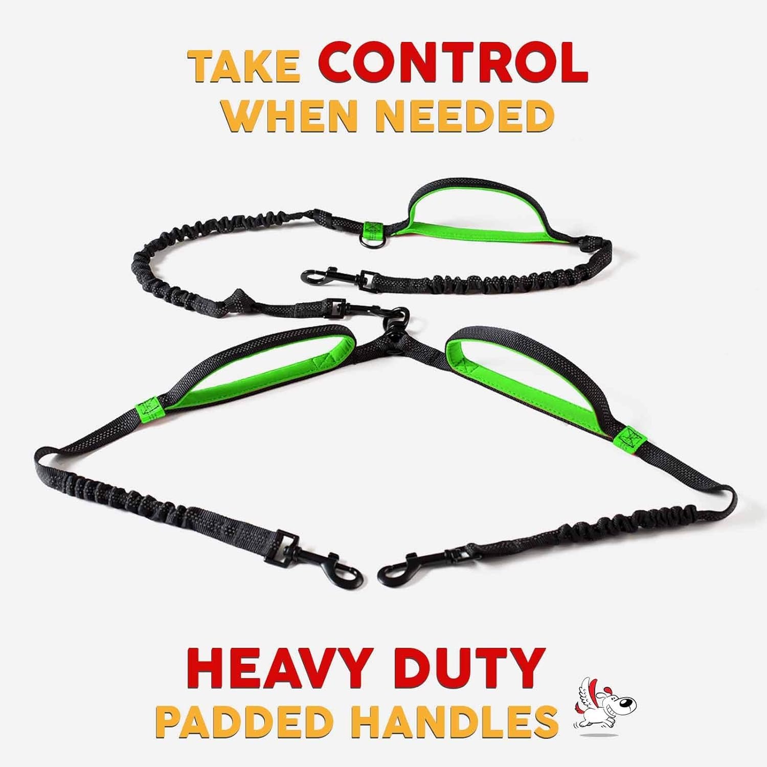 Exquisite Hands-Free Leash for Two Medium Dogs – Perfect for Active Pet Owners – Comfortable, Durable & Ideal for Running, Walking, Hiking – Premium Dual Waist Lead with Bungee – Must-Have Dog Gear