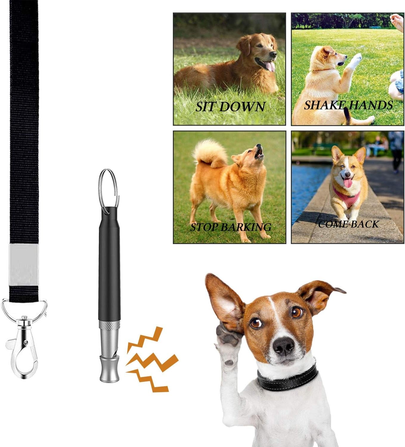 Comprehensive 4-in-1 Dog Training Set: Includes Training Treat Pouch, Whistle, Doorbells, and Clicker – Perfect Gift for New Pet Owners (Black)